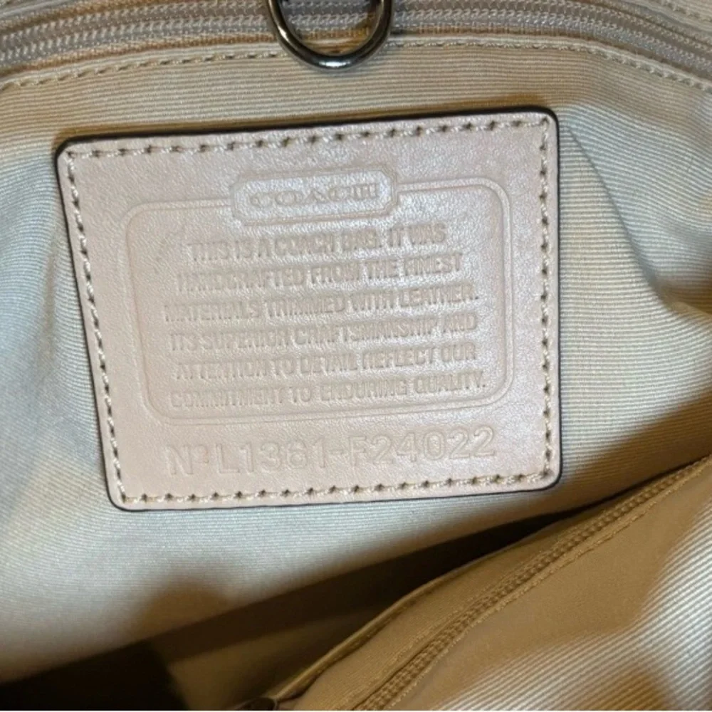 Coach Madison NWOT L1361-F24022 Zebra Print Canvas Tote Shoulder Bag Tan Leather